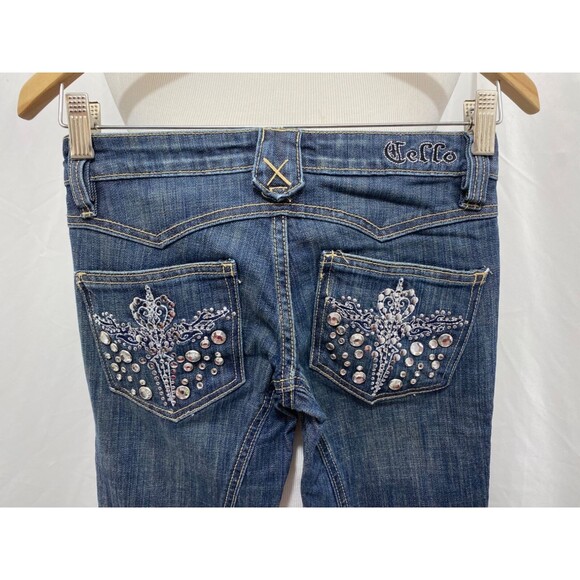Cello Woman’s Jean's Blue Denim Straight Slim Leg 5-Pocket Size 0 x 32 - Picture 6 of 12